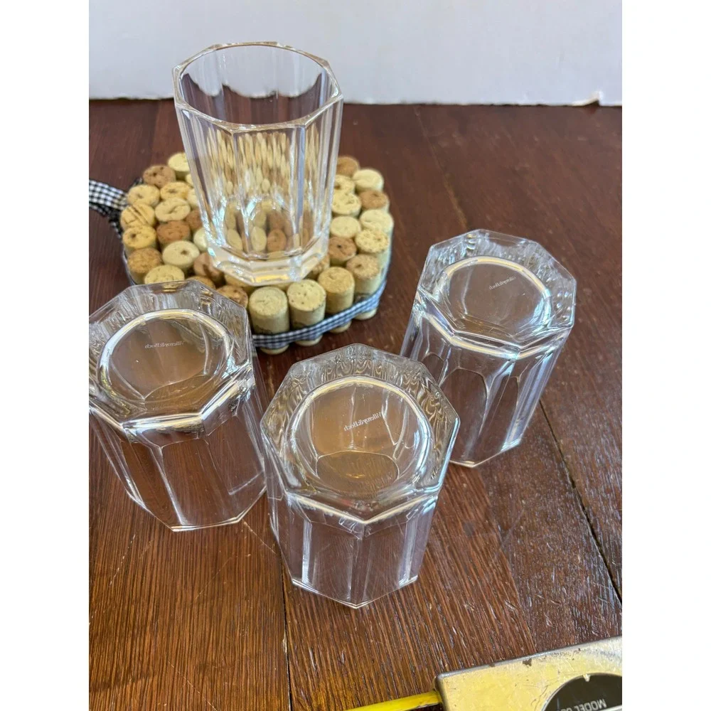 Villeroy & Boch Royale Crystal 8oz Old Fashioned Glasses Set of 4 Octagon Flat